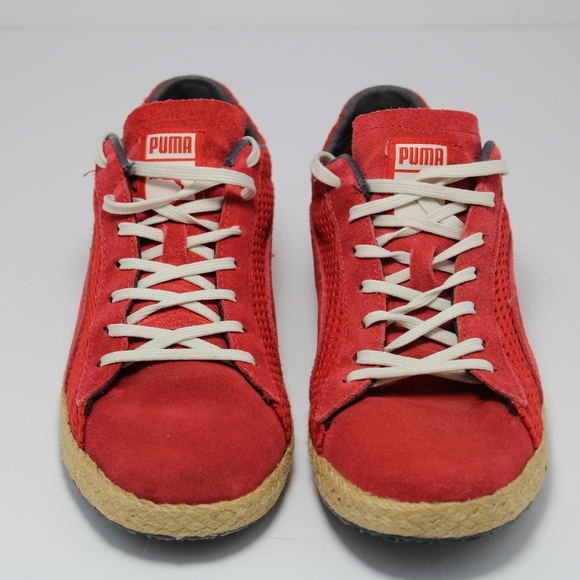 Puma Size 7 Red Suede Vtg Boho Style Sneakers - Picture 3 of 6